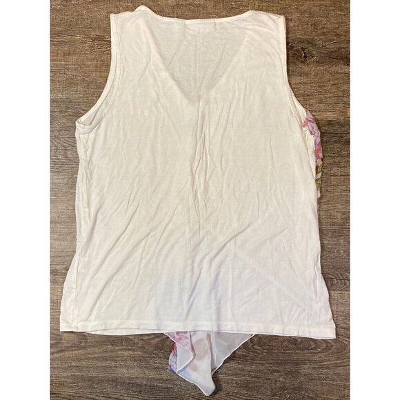 Sweet Pea Stacy Frati NY & Company Cream Floral Sleeveless Relaxed Blouse Size M - Picture 5 of 6